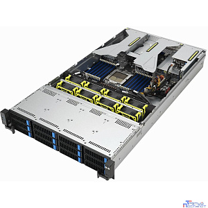 Серверная платформа/ ASUS RS521A-E12-RS12U, 2U, 1 x  SP5 (LGA 6096) 4th/5th gen AMD EPYC (STD HS up to 400W), 24 x DIMM slots DDR5 (6400/5600 with 9005 series, 4800 with 9004 series), Up to 5xPCIe Gen