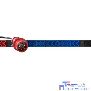 REM Верт блок розеток Rem-3x32, 3 фазы 32A, 6 авт, инд, 36 C13, 1420 мм, вх IEC 309, шнур 3 м (R-3x32-36C13-A-I-1420-3-3PN)