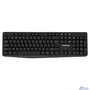 Exegate EX298364RUS  Клавиатура ExeGate Smart K120 (USB, полноразмерная, влагозащищенная, 104кл., Enter большой, длина кабеля 1,6м, черная, RTL)