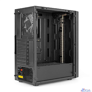 Exegate EX300157RUS Корпус Miditower ExeGate EVO-9211-EVO800 (ATX, БП EVO800RGB с вент. 12см, с окном, 2*USB+1*USB3.0, HD аудио, черный, 1 вент. с RGB подсветкой)