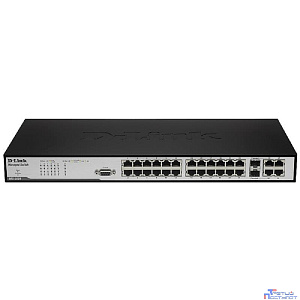 D-Link DES-3028_RFB/A1 Восстановленный в производственных условиях управляемый L2 коммутатор с 24 портами 10/100Base-TX, 2 портами 1000BASE-T и 2 комбо-портами 1000BASE-T/SFP