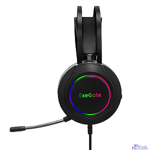 ExeGate Cosmos HS-702GL (объемный звук 7.1, длина кабеля 2.5м, динамик 50мм, 20-20000Гц, RGB подсветка, USB интерфейс, регулировка громкости, Color Box)