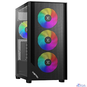 XASTRA Корпус A401M 4ARGB Black mATX/Mesh /Screwless full-size TG/ 4x120mm ARGB PWM fans/ A401M-4FC12A-BK