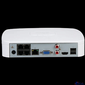 DAHUA DHI-NVR2104-P-I2 4-канальный IP-видеорегистратор с PoE, 4K и H.265+, видеоаналитика, входящий поток до 80Мбит/с, 1 SATA III до 10Тбайт