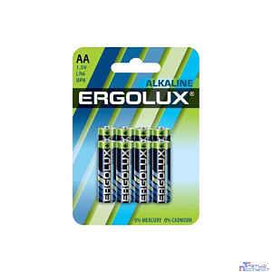 Ergolux Alkaline BL8 LR6  (LR6 BP8, батарейка,1.5В)(8шт.в уп-ке)