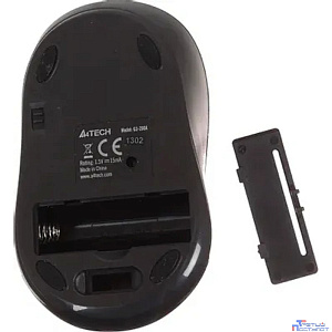 A-4Tech Мышь G3-280A (GlossyGrey) 800-2000 dpi (soft), 3 кн, 2.4Ghz 125-500Hz [741982]