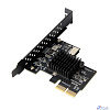 ORIENT AM-U3142PE-E, Контроллер PCI-Ex2 v3.0, USB 3.2 Gen2 (SuperSpeed USB 10Gbps), скорость до 10 Гбит/с, 1-port int Type-E, ASM3142 chipset, Self powered, 2 планки крепления (33364)