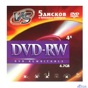 VS DVD+RW 4,7 GB 4x конверт/5 (620588)