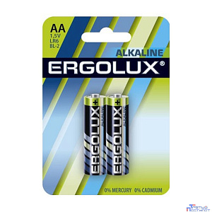 Ergolux  LR6 Alkaline BL-2 (LR6 BL-2, батарейка,1.5В)  (2 шт. в уп-ке)