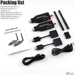 ORIENT VE056, WiFi HDMI Extender (Tx+Rx), HDMI беспроводной удлинитель до 50 м, HDMI 1.3, 1080p@60Hz, HDCP1.2, питание от USB (31371)