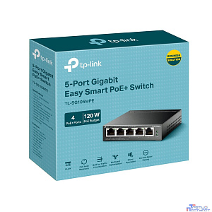 TP-Link TL-SG105MPE Коммутатор Easy Smart с 5 гигабитными портами (4 порта PoE+)