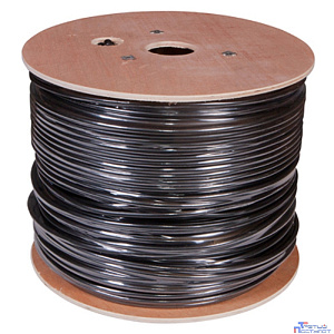 Rexant (01-0146) Кабель витая пара F/UTP, CAT 5e, PE, 4PR, 24AWG, OUTDOOR, SOLID, черный, 305м (барабан)