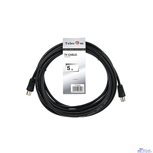 Telecom TTV9555-5M Кабель соединительный антенный 9.5mm, 75Ом,ТВ-М-->ТВ-M, 5m, Telecom (TTV9555-5M)[6926123462423]