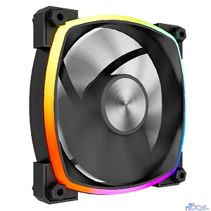 Powercase Вентилятор (M55-12 ARGB) Black 120x120x25mm (PWM, 100шт./кор, 4pin PWM (M+F)+ 3pin ARGB (M+F), 600-1500±10% об/мин) Bulk