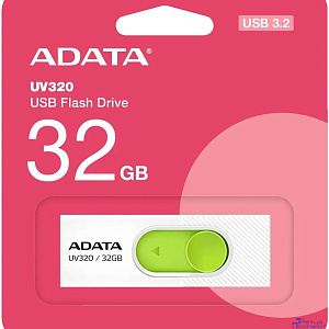 A-DATA Flash Drive 32GB  <AUV320-32G-RWHGN> UV320, USB 3.2, белый/зеленый