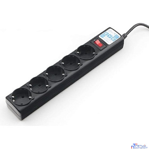 PowerCube Фильтр-удлинитель 10.0м, 5 розеток,10А (SPG5-10M), черный графит
