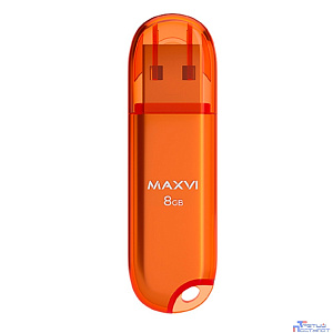 Maxvi USB Drive 8GB P1 orange, монолит с колпачком, ABS пластик, USB 2.0 FD8GBUSB20C10P1