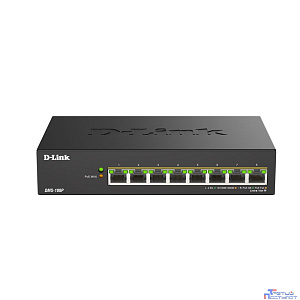 D-Link DMS-108P/A1A Неуправляемый коммутатор с 8 портами 100/1000/2.5GBase-T (8 портов PoE 802.3af/at/bt, PoE-бюджет 230 Вт)