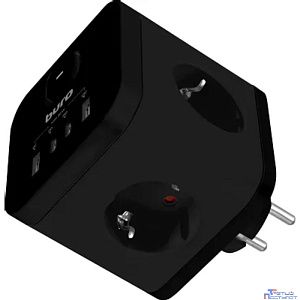 BURO BU-PW3UC-Plus-B (3 розетки) черный (коробка) {2090230}
