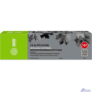 Картридж перезаправляемый струйный Cactus CS-R-PFI107BK черный для Canon imageProGRAF iPF670/680/685/770/780/785 без чипа