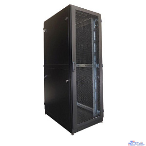 ЦМО Шкаф серверный напольный 42U (600 х 1000) дверь перфорированная, задние двойные перфорированные, цвет черный ШТК-М-42.6.10-48АА-9005