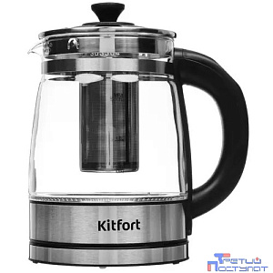 Чайник электрический Kitfort КТ-6119 1.7л. 2200Вт прозрачный (корпус: стекло)