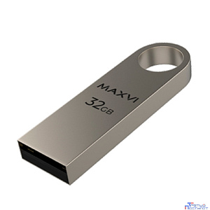 Maxvi USB Drive 32GB MK metallic silver, монолит, металл, USB 2.0
