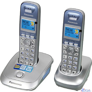 Panasonic KX-TG2512RUS (серебристый) {Доп трубка в комплекте,АОН, Caller ID,спикерфон на трубке,полифония}