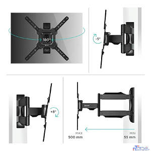 ONKRON NP40 черный {Для телевизоров диагональю 32"-55" VESA: 100x100, 200x100, 200x200, 200x300, 200x400, 300x200, 300x300, 300x400,  400x200, 400x300, 400x400 мм}