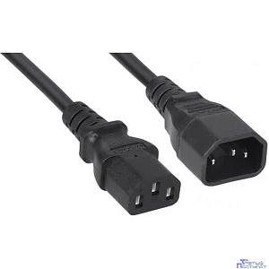 Кабель питания Filum ПВС-АП 3x1.0 С13 - C14, 220/250В, 10А, чёрный, 1м [FL-PC-C13/C14-C1-1.0-BK]
