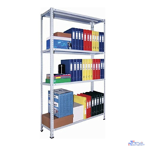 Стеллаж MS 185/100х40/4 (Размеры внешние (ВхШхГ) 1850х1000х400 мм, 4 полки, с единой стойкой) [S24199154402]