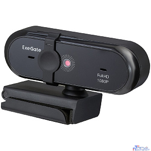 ExeGate Stream C925 Wide Full HD (2Мп, 1920х1080, 1080P,30fps, защитная шторка, фиксированный фокус, широкоугольный 4-линзовый объектив 79°, микрофон с шумоподавлением, универсальное крепление, USB, к