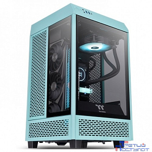 Корпус Thermaltake The Tower 100 Turquoise черный без БП miniITX 1x120mm 3x140mm 2xUSB3.0 audio bott PSU