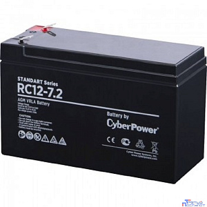 CyberPower Аккумуляторная батарея RC 12-7.2 12V/7.2Ah {клемма F2, ДхШхВ 151х65х94 мм, высота с клеммами 102, вес 2,2кг, срок службы 6 лет}