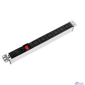 REM Блок розеток Rem-16 с выкл., 6 IEC 60320 C19, вход IEC 60320 C20, 16A, алюм., 19" (бывш R-16-6C19-V-440)