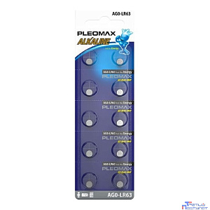 Pleomax AG0 (379) LR521, LR63 Button Cell (100/1000/98000) (10 шт. в уп-ке)