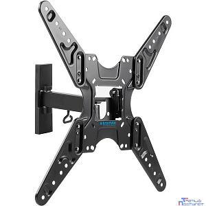 Kromax OPTIMA-413 black {20"-55", max 30 кг, настенный, 4 ст свободы, наклон +2° -15°, поворот ±90°, от стены 74-234 мм, max VESA 400x400 мм}