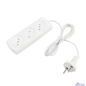 PROconnect (11-7206) Удлинитель STANDARD 3 гнезда, 1,5м, 2х0,75мм?, б/з, белый