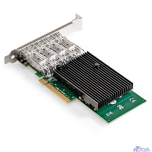Exegate EX299016RUS Сетевой адаптер ExeGate EXE-X710-4SFP+ (PCI-E x8 v.3, порты 4x SFP+, Quad 10Gb/s, Server NIC Chipset Intel FTXL710)