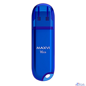 Maxvi USB Drive 16GB P1 blue, монолит с колпачком, ABS пластик, USB 2.0