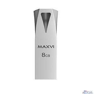 Maxvi USB Drive 8GB MK2 metallic silver, монолит, металл, USB 2.0