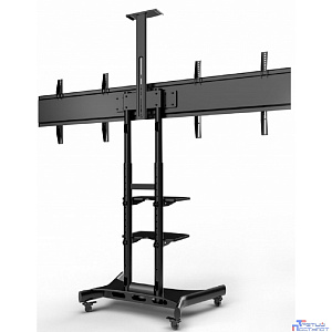 ONKRON мобильная стойка для двух ТВ 40"-65", макс 105.9кг, чёрная TS1881DV