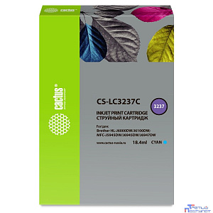 Картридж струйный Cactus CS-LC3237C голубой (18.4мл) для Brother HL-J6000DW/J6100DW