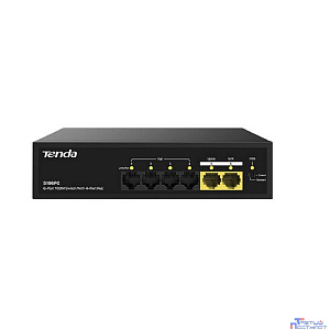 TENDA S106PC Коммутатор настольный 6-Ports 10/100Base-TX 4-Ports PoE(PoE бюджет 35W)