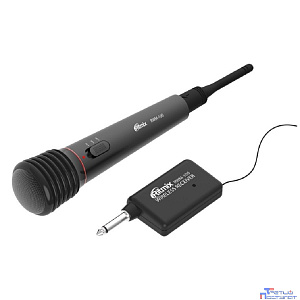 RITMIX RWM-100 black {100 Гц - 10000 Гц, 600 Ом, -72 Дб, > 85 дБ, КНИ <- 0,2%, максимальная девиация: ± 30 КГц, переключатель вкл./выкл., 3 pin XLR - Jack 6.3 mm, 3 м, питание микрофона: 1,5 В}