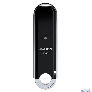 Maxvi USB Drive 8GB P2 black, монолит с колпачком, ABS пластик, USB 2.0