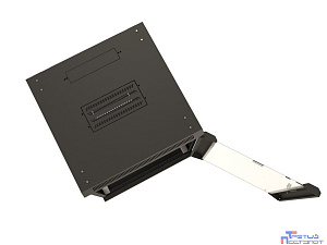 Hyperline TWB-0645-GP-RAL9004 Шкаф настенный 19-дюймовый (19"), 6U, 367x 600х 450мм, стеклянная дверь с перфорацией по бокам, ручка с замком, цвет черный (RAL 9004) (разобранный)