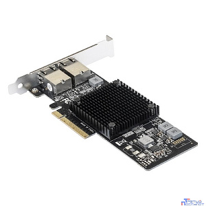 Exegate EX292507RUS Сетевой адаптер ExeGate EXE-X550-T2 (PCI-E x8 v3.0, порты 2xRJ45 (медные), 10Gb/s (10/5/2.5/1Gb/s, 100Mb/s), Server NIC Intel Chipset X550)