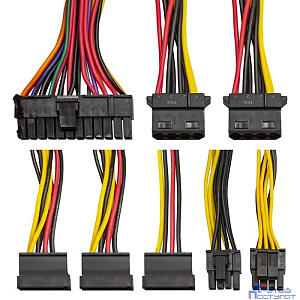 Exegate EX244554RUS-PC Блок питания 450W ExeGate UN450 + кабель питания (ATX, 12cm fan, 24+4pin, 6pin PCI-E, 3xSATA, 2xIDE)