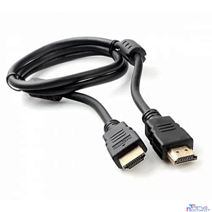Кабель HDMI Cablexpert 19M/19M, v2.0, медь, позол.контакты, экран, 2 фер.кольца, 1м, черный, пакет (CCF2-HDMI4-1M)
